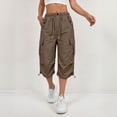 thumbnail image 2 of Resicozy Womens Capris with Pockets Loose Fit Casual Capri Pants Dressy Lightweight Ladies Baggy Cargo Pants for Hiking Coffee M, 2 of 7