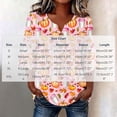 thumbnail image 3 of Hvogkswy Halloween Shirts for Women Button Print 3/4 Sleeve Henley Shirts Loose Comfy Holiday Party Casual Shirt, Gifts for Women, 3 of 7