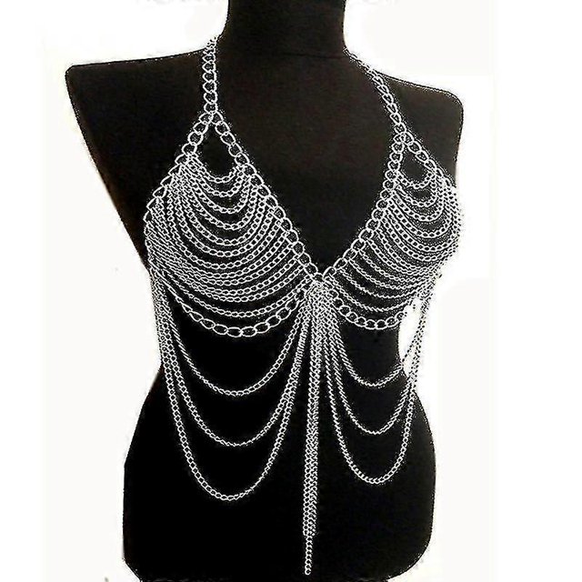 Cadena de metal para mujer, estilo tendencia, sexy, con huecos, para sujetador, dorado, código de producto 55249 dorado