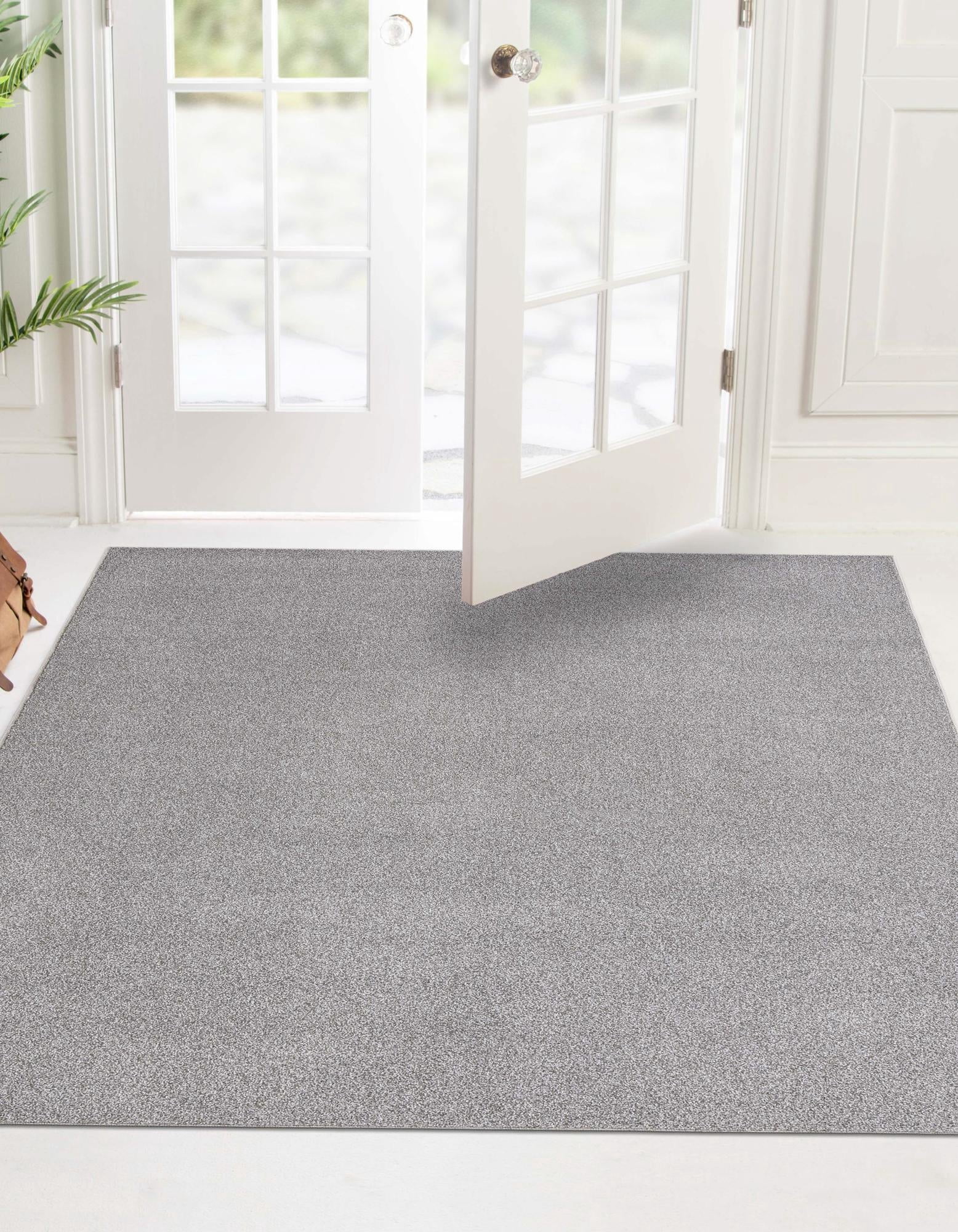 Rugs.com Everyday Solid Collection Rug – 3 Ft Square Pebble Gray Medium ...