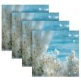 thumbnail image 5 of BZSMCE Satin Native Fab Cotton Dinner Napkin Ocean View Through Floral Window Reusable, 5 of 8
