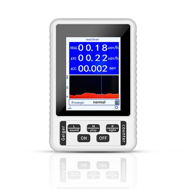 yeacher Handheld Geiger Counter for X/γ/β Ray Detection - Portable Radiation Dosimeter with Real-Time, Average & Cumulative Dose Measurement - Black (Batteries Not Included)