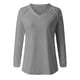 thumbnail image 3 of Blusa holgada de manga larga KIHOUT para mujer, cuello en V, estilo informal, tipo jersey, 3 of 4