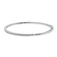 thumbnail image 2 of BERRICLE Sterling Silver Flexible Cubic Zirconia CZ Fashion Bangle Bracelet for Women, Rhodium Plated, 7 inch, 2 of 14