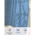 thumbnail image 6 of Sheer Curtains 54 Inch Length 2 Panels Set for Kitchen, Blue Burlap Texture Semi Sheer Curtains for Windows, Farmhouse Vintage Blue Voile Window Treatments Rod Pocket Curtain, 6 of 7