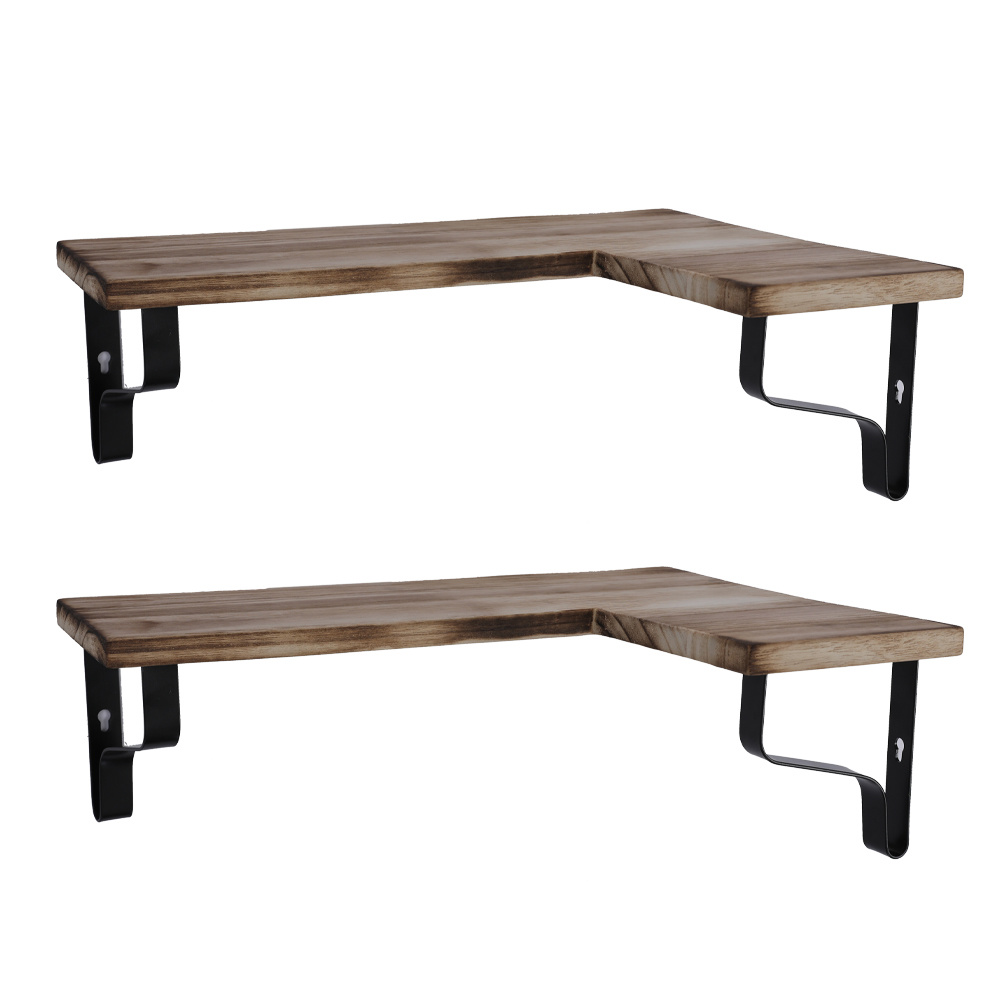 Corner Wall Shelves Rustic Wood Corner Floating Shelves for Bedroom