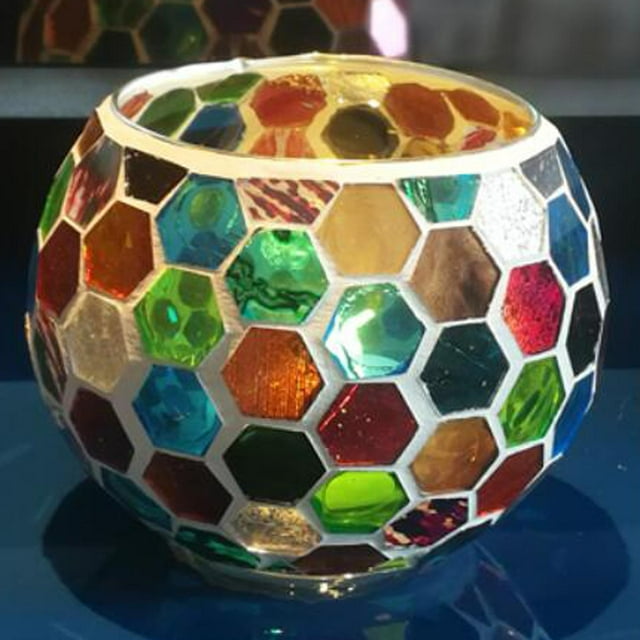 Candelabro de mosaico Colco Porta vela Colorido