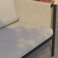 thumbnail image 5 of Merrick Lane Outdoor Love Seat/Sofa With Removable Beige Fabric Cushions And Black Steel Frame, 5 of 13
