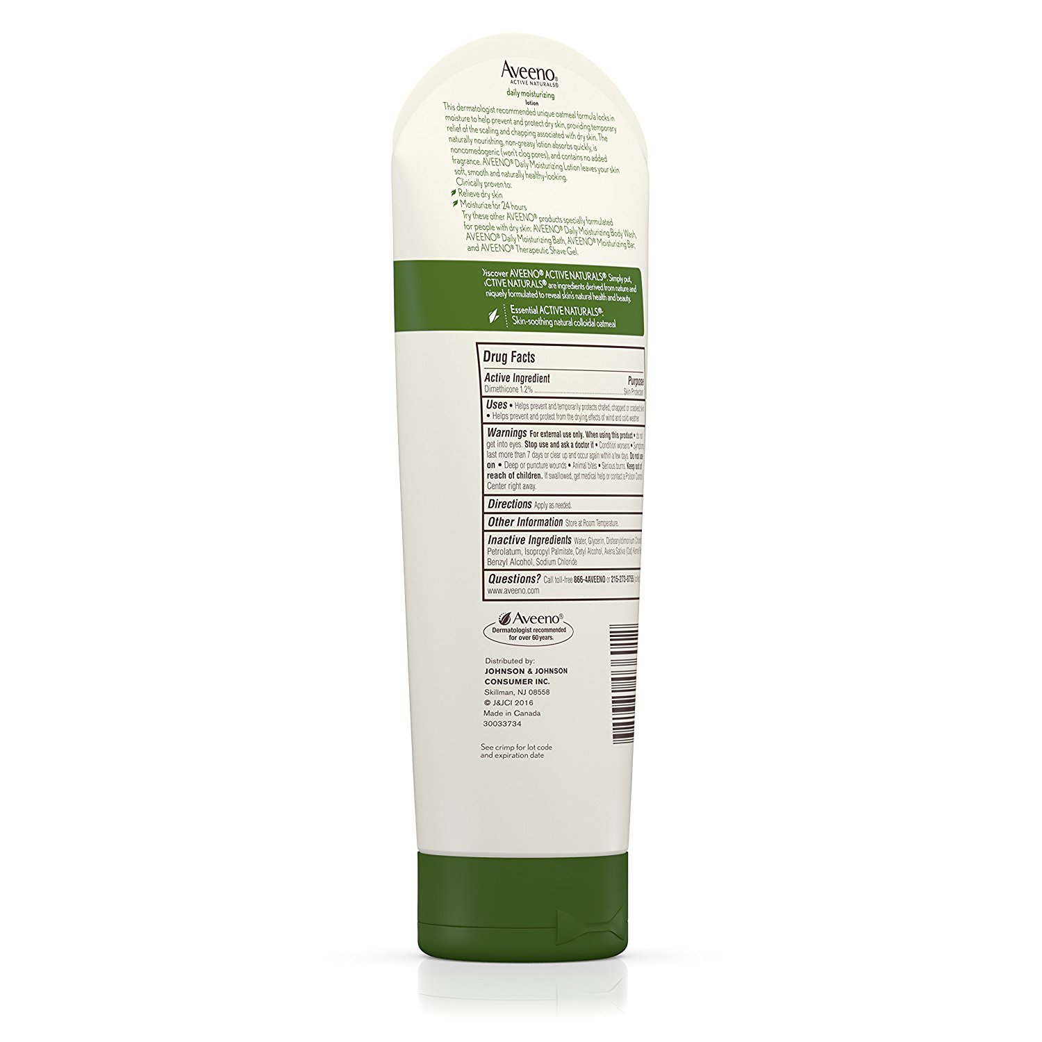 Aveeno Active Naturals Daily Moisturizing Lotion, Fragrance Free, 8 oz (3 Pack) (Bundle)