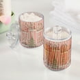 thumbnail image 2 of Yayeee 2 Pack Qtip Holder Bathroom Cotton Swab Canister with Lid Clear Dispenser Set, Light Green Christmas Houses, 2 of 6