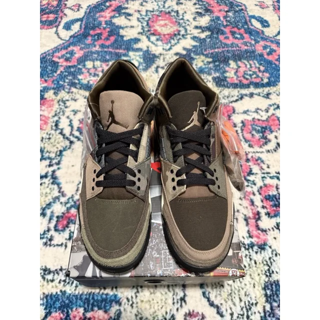 Ni - ke Air Jordan 3 Retro Patchwork Mens Size 9.5 Camo Shoes Sneakers DO1830-200