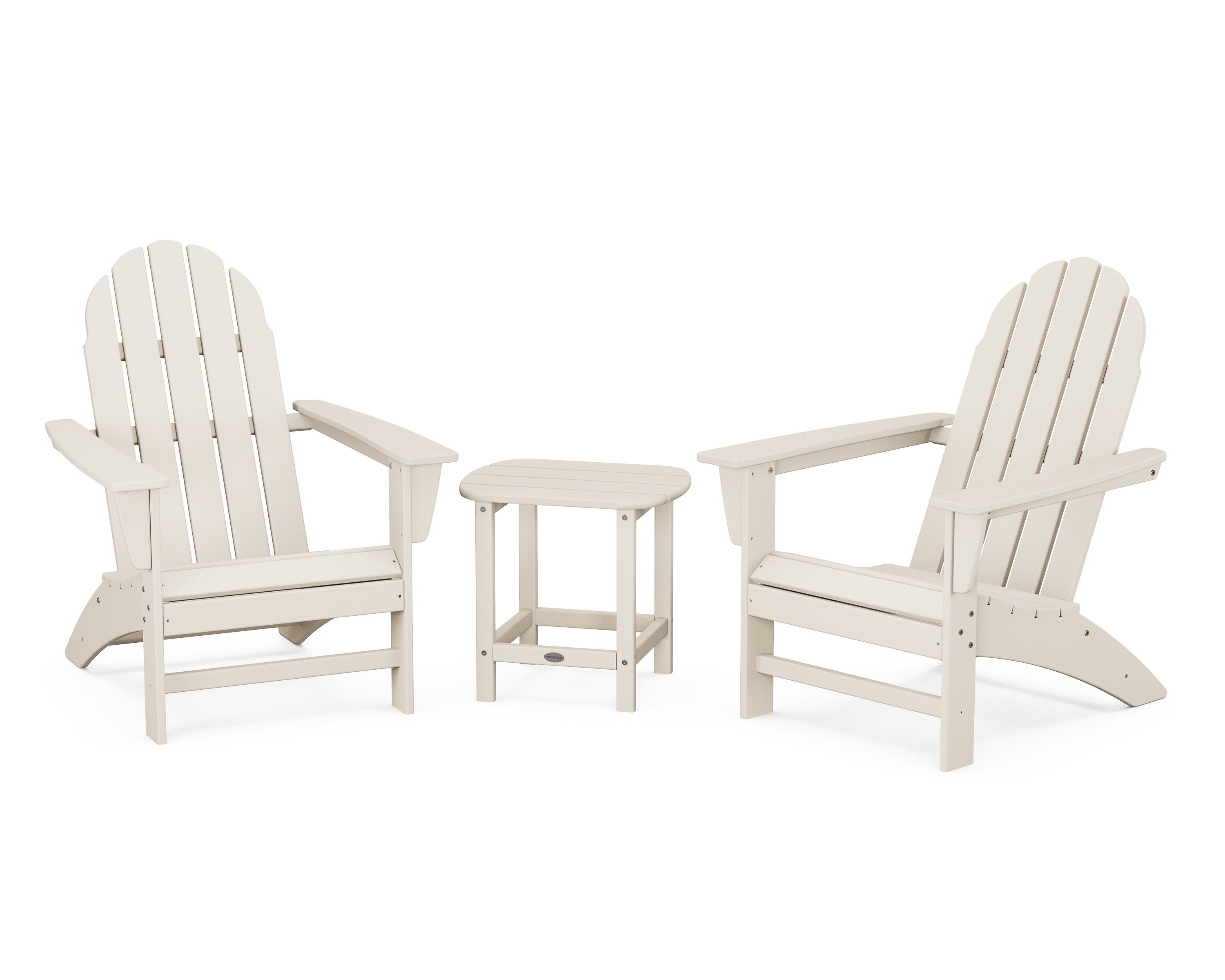 POLYWOOD Vineyard 3-Piece Adirondack Set with South Beach 18" Side Table in Sand - image 1 of 1
