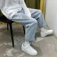 thumbnail image 3 of Pantalones vaqueros de hip hop para hombre, pantalones vaqueros rectos con estrellas unidas para hombre, pantalones casuales con gráficos, nuevos en lujo, tallas grandes, moda coreana Xs, 3 of 5