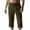 Army Green, variant on UAMVSH Men's Linen Capri Pants Casual Elastic Waist Drawstring Beach Shorts Summer Hawaiian Below Knee Long Shorts with Pockets