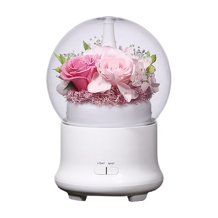 

1pc Portable Air Humidifier Eternal Flower Atomizing Humidifier Xmas Gift (Pink)