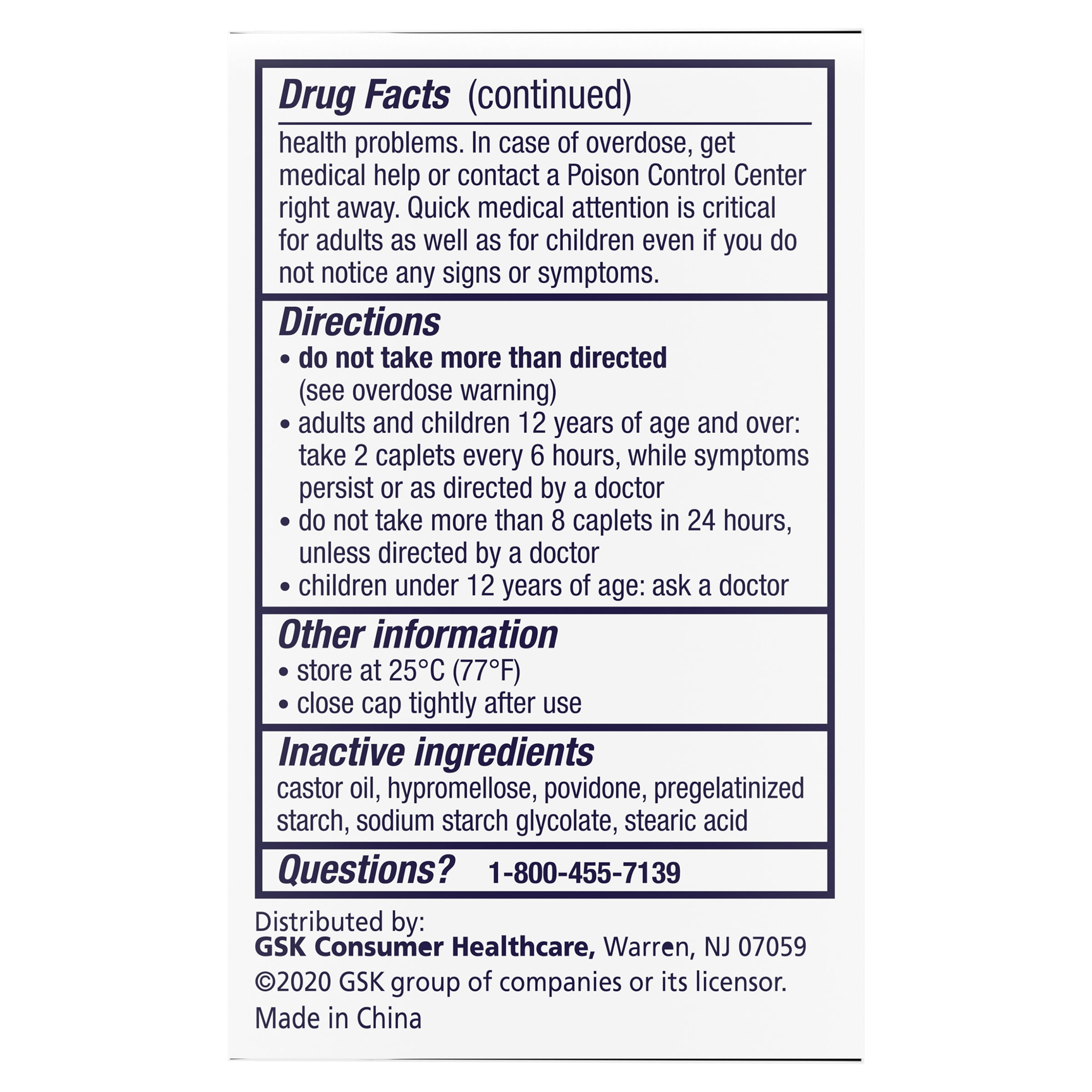 Panadol Extra Strength 500 mg Acetaminophen Caplets, 24 Count, Pain Relief and Fever Reducer