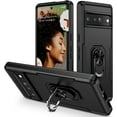thumbnail image 1 of KOMI pour Google Pixel 8, Étui avec Protecteur d'Écran, Béquille Anneau Réglable à 360° Intégrée, Protection Militaire, Armure Antichoc - Noir, 1 of 5