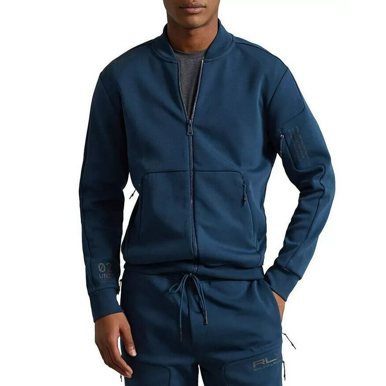 RLX Ralph Lauren Men's Double Knit Track Jacket Raleigh Blue-Size Large 