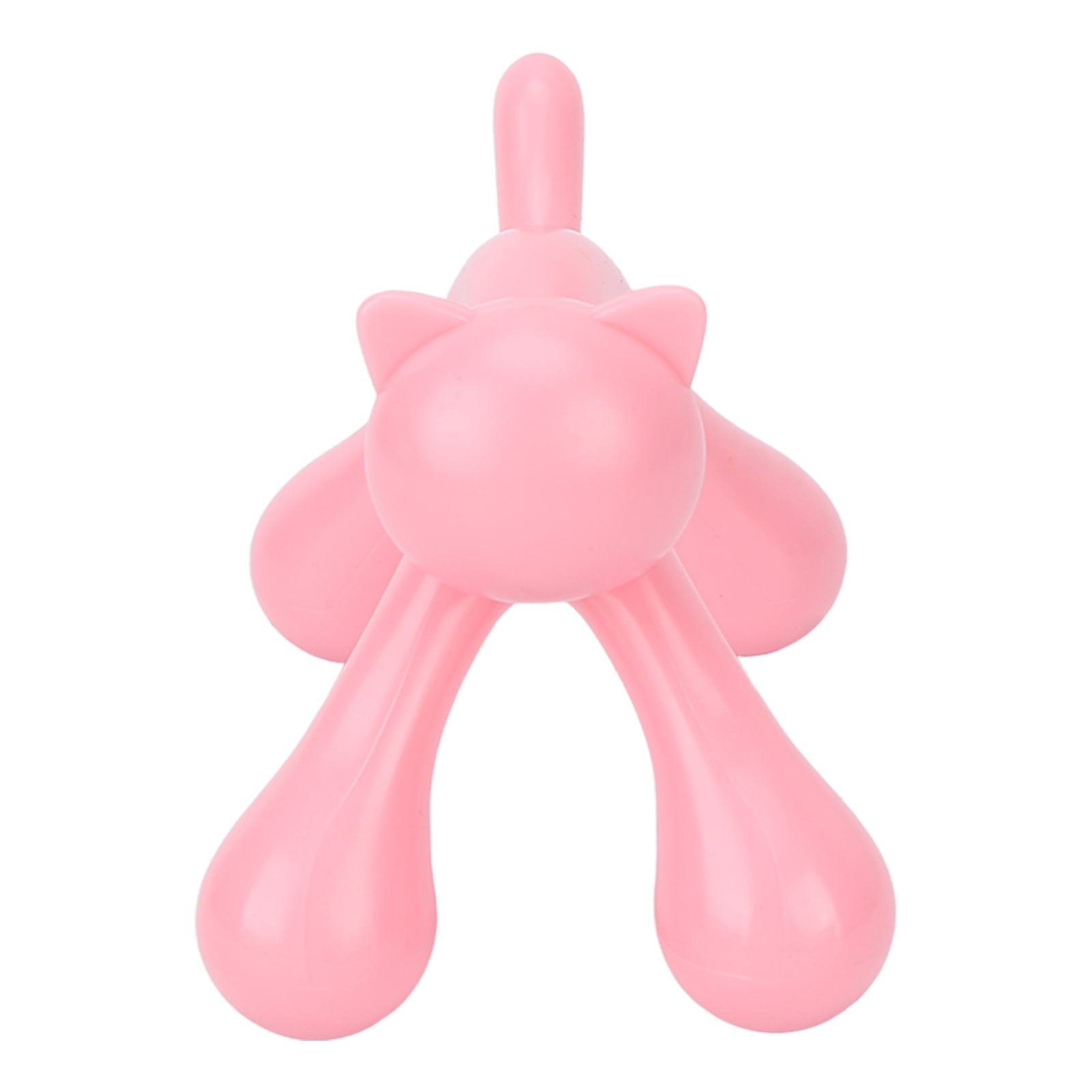 Cute Kitten Shaped Ergonomic Handheld Massage Tool for Deep Tissue Reflexology & Trigger Point Therapy, Lightweight Manual Acupressure Massager for Full Body Muscle Pain Relief, Pink (4.7 x 3.0 in)