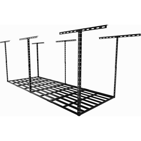 Towallmark 3x8 Garage Storage Overhead Rack Organization, Adjustable Ceiling Mounted Storage Racks, 800LBS Weight Capacity, 22"-40" Ceiling Dropdown, Black