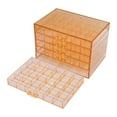 thumbnail image 1 of Organizador de joyas Caja de almacenamiento de uñas con cajones 120 cuadrículas Case de contenedores para anillos de escritorio de tocador brillara de Naranja, 1 of 8