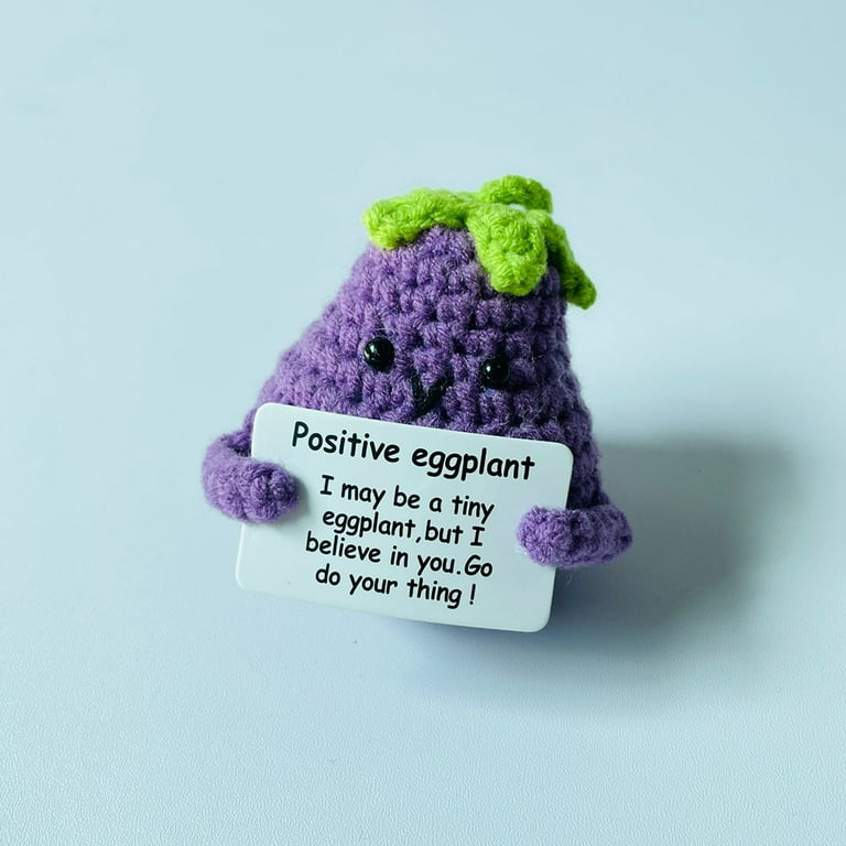 Mini Funny Positive Potato, 3 inch Knitted Potato Toy with Positive Card  Creative Cute Wool Inspirational Potato Crochet Doll Cheer Up Gifts for