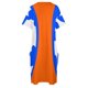 thumbnail image 4 of Vestido colgante con bolsillos para dama de honor de mujer en azul y naranja., 4 of 6