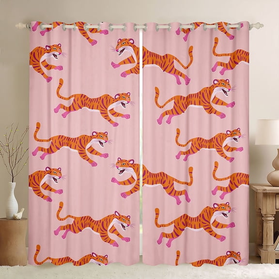 jejeloiu Wild Leopard Cheetah Black Out Curtains,Animals Lover Curtains Pack of 2 (42x63 Each) For Girls Women