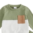 thumbnail image 5 of felwors Toddler Baby Boy Fall Clothes Waffle Contrast Color Sweatshirt Pants Sets Infant Winter Outfits, 5 of 5