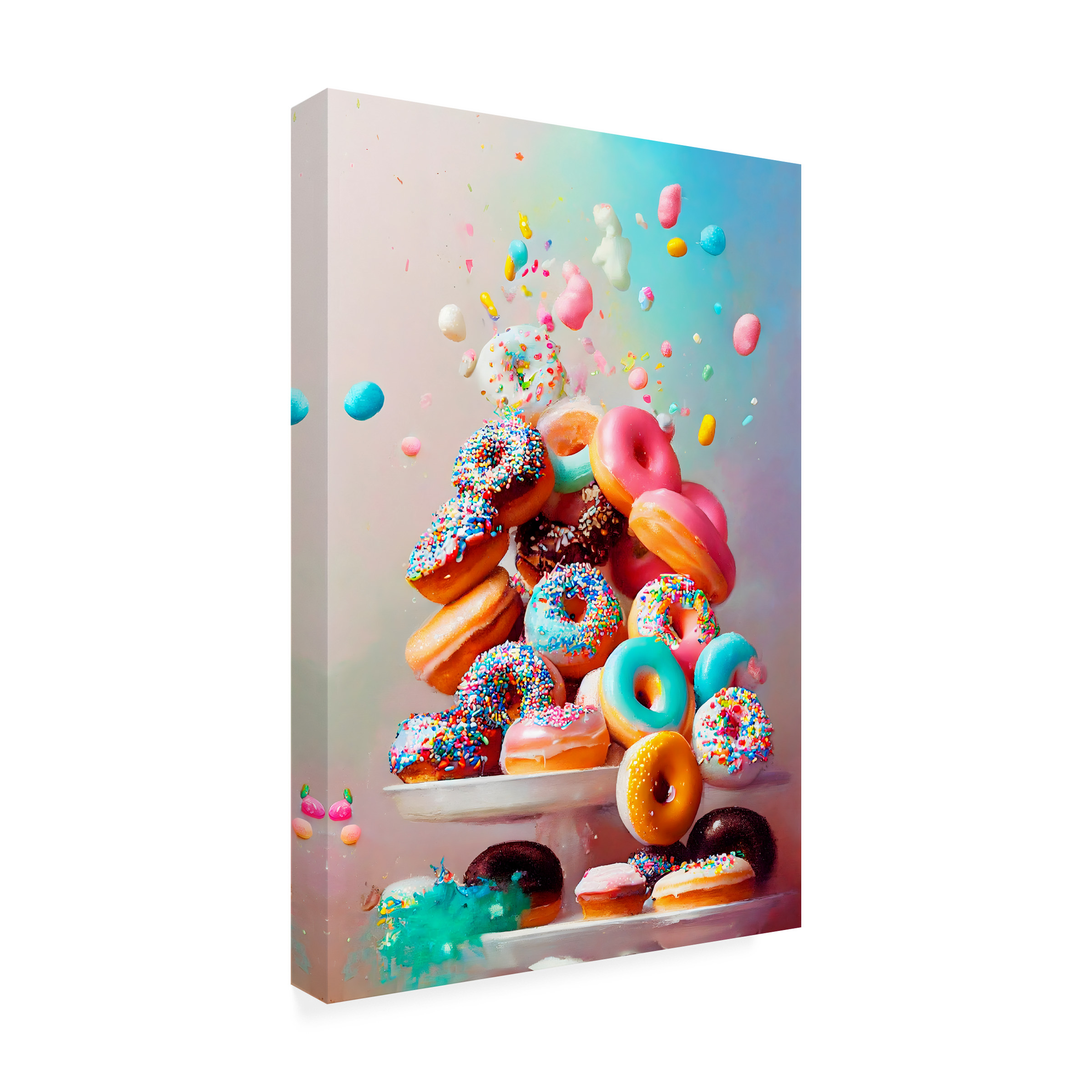 Canvas Wall Art - Treechild 'Donuts!' Wall Art for Living Room, Bedroom, or Office Décor by Trademark Fine Art - 30 x 47 Inches - 30x47