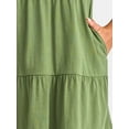 thumbnail image 4 of Time and Tru Women's Tiered Cotton Dress with Short Sleeves, Sizes XS-XXXL, 4 of 4
