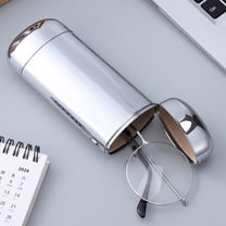 Pawsdot Slim Glasses Case Hard Metal Eyeglass Holder with Elegant Plated Design