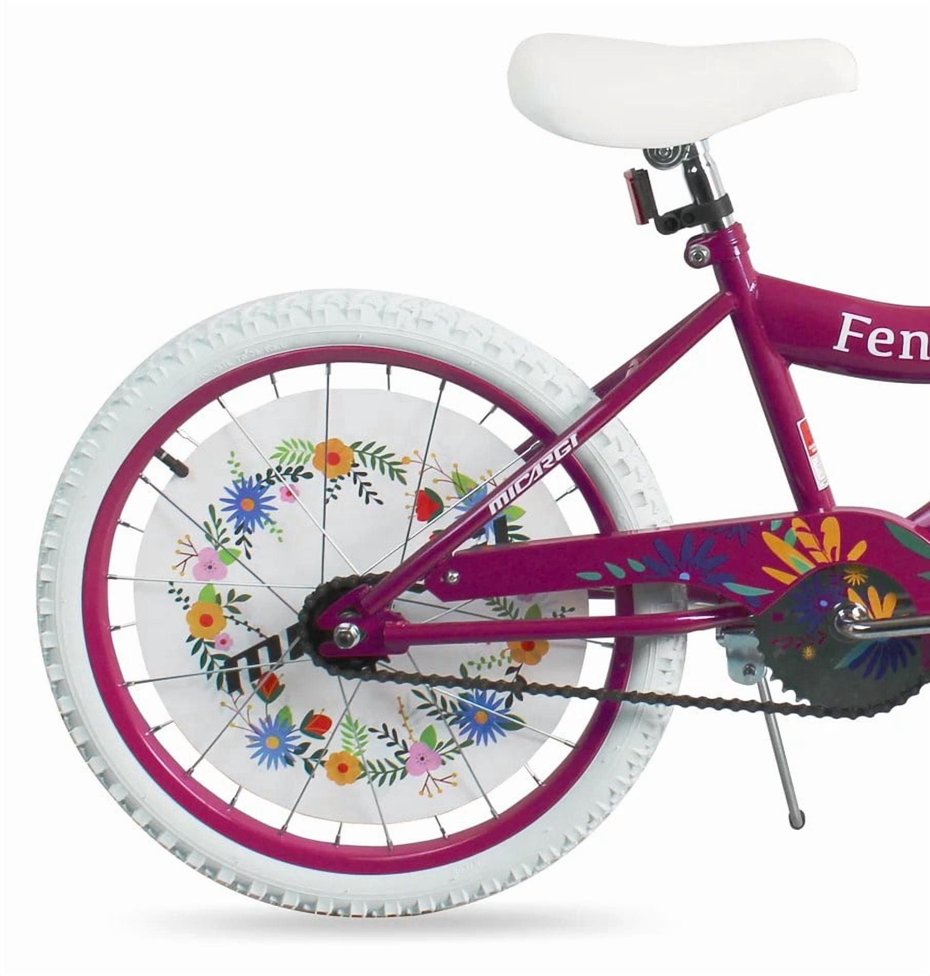 Micargi 20" Girls BMX Bike – S-Type Frame, Coaster Brake, Chrome Rims, White Tires, Purple