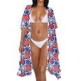 thumbnail image 4 of FKELYI July 4th USA Flag Star Print Kimono Coverups for Women Soft Beach Cover Up Half Sleeve Summer Cardigan Bikini Cover Ups Resort Wear Casual Cruise Outfits, 4 of 6