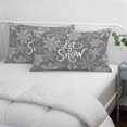 thumbnail image 3 of Snowflakes Pillow Covers, Linen Long Throw Pillow Case, Grey Snow Winter Retro Abstract Art Holiday Pillow Protector Decorative Cushion Cover for Living Room/Bedroom 20" x 30", 3 of 8