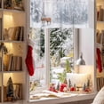 thumbnail image 4 of Christmas Snow View Valances for Windows, Elk Forest Tree White Brown Winter Rod Pocket Valance Short Window Treatments Curtains for Kitchen Bathroom Bedroom Decor, 60 x 14 In, 4 of 9