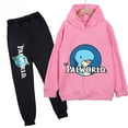 thumbnail image 3 of Conjunto de sudadera y pantalones con capucha de polar con estampado infantil de Palworld, conjunto deportivo de 2 piezas adecuado para conjuntos de niños y niñas, 3 of 5