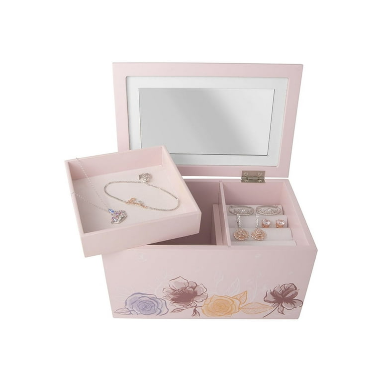Disney Princess Jewelry Box with Suede Interior and Mirror