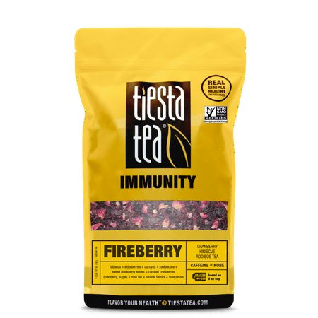 Tiesta Tea Fireberry, Cranberry Hibiscus Rooibos Tea, 200 Servings, 1 Pound Bag, Caffeine Free, Loose Leaf Herbal Tea Immunity Blend,