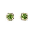 thumbnail image 2 of Dazzlingrock Collection 5mm Round Peridot & White Diamond Halo Screwback Stud Earrings for Women (0.10 ctw, Color I-J, Clarity I2-I3) in 10K Rose Gold, 2 of 6