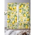 thumbnail image 3 of Yellow Lemons Sheer Curtains 84 Inch Length 2 Panels Set Window Treatments, Summer Botanical Checkered Pastoral Rod Pocket Semi Curtains for Living Room/Bedroom/Kitchen Décor, 104"W x 84"L, 3 of 7