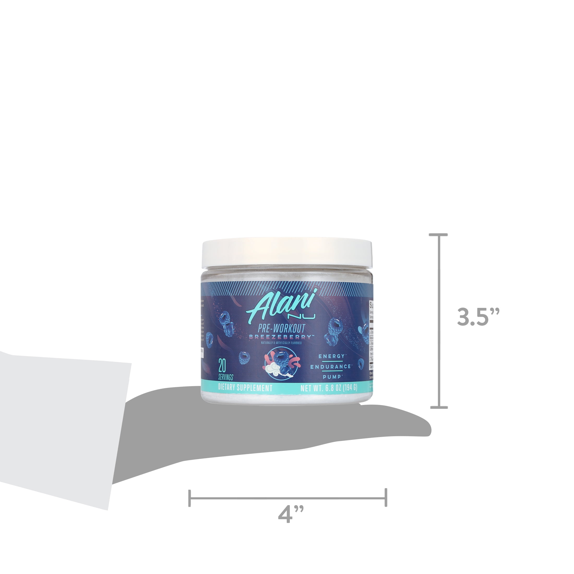 Alani Nu Pre-Workout Powder, Breezeberry, 20 Servings, 200mg Caffeine