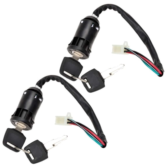 4 Wire Pin Ignition Key Switch Set Works with Tao Tao Coolster Baja Hawk Sunl Apollo Z20 DB-007 Coleman Roketa 50cc 70cc 90cc 110cc 125cc 150cc Chinese Pit Dirt Bike ATV Quad 4 Wheeler Scooter Parts