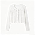 thumbnail image 4 of PBFRDSJ Long Sleeve Cardigan for Women Knit Crochet Button Down Sun Protection Cover Up Trendy Summer Sweaters for Casual Vacation, 4 of 6