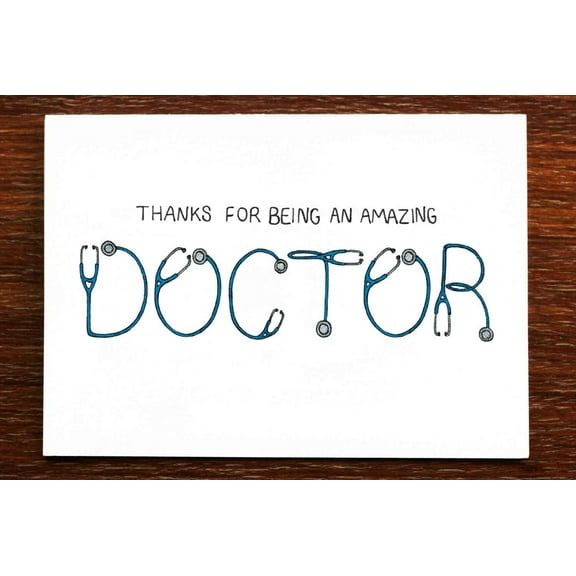 Thank You Doctor Card – Unique Stethoscope Design – Perfect Gift for Healthcare Workers, Physicians, and Medical Professionals