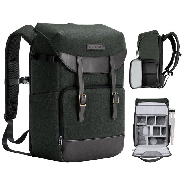 K&F Concept Waterproof Professional DSLR Camera Backpack, Camera Case for SLR, Camera Shoulder Photography Bag with Rain Cover for Travel, Gift for Friend/Families