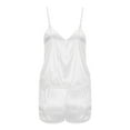 thumbnail image 6 of UFOUND Women's Sleepwear Sexy Silk Pajama Set With V-Neck Spaghetti Strap Vest And Sleeveless Shorts For Home Wear Loungewear Comfy Nightwear Pjs, 6 of 8