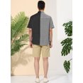 thumbnail image 4 of Lars Amadeus Men's Shirts Short Sleeve Summer Cotton Patchwork Button Down Shirts S Black White, 4 of 5