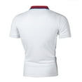thumbnail image 4 of Men's Shirts Fashion Personality Men's Summer Casual Slim Short Sleeve T Shirt Blouse White qILAKOG Size L, 4 of 5