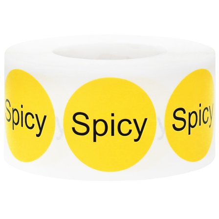 Spicy Deli Grocery Store Food Yellow Labels | 1" Round - 500 Pack